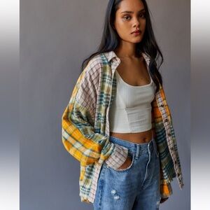 Urban Outfitters Patchwork Button Up